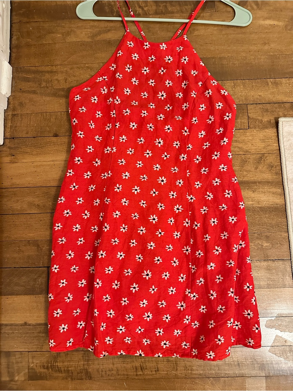 ZARA Red Floral Halter Mini Dress Size US Medium